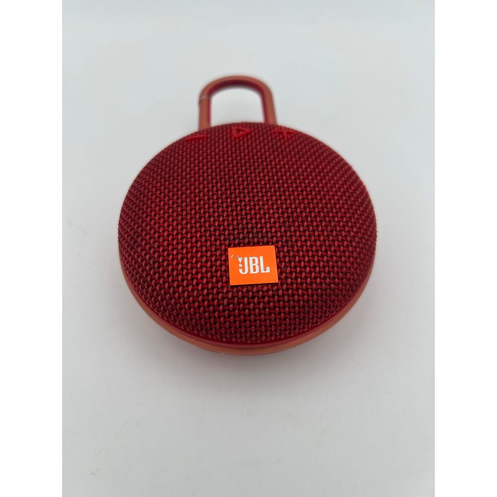 JBL Clip 3 Portable Bluetooth Speaker Red Waterproof Tested Working Micro USB